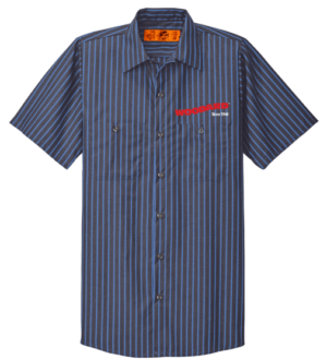 Red Kap Short Sleeve Striped Industrial Work Shirt - CS20  -  Woodard