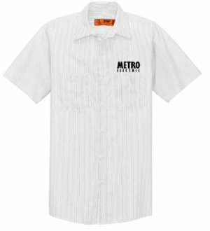 Red Kap Short Sleeve Striped Industrial Work Shirt - CS20  - Metro Electric