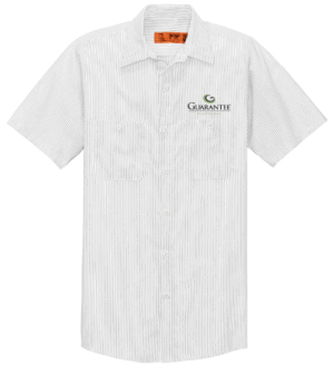 Red Kap Short Sleeve Striped Industrial Work Shirt - CS20 - Guarantee Electric