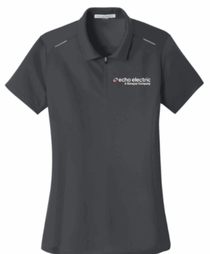 Port Authority Women's Pinpoint Mesh Zip Polo - L580  - Echo Electric