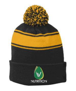 Sport-Tek Stripe Pom Pom Beanie - STC28 - IV Nutrition