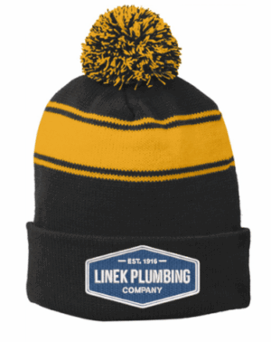 Sport-Tek Stripe Pom Pom Beanie - STC28 -Linek Plumbing
