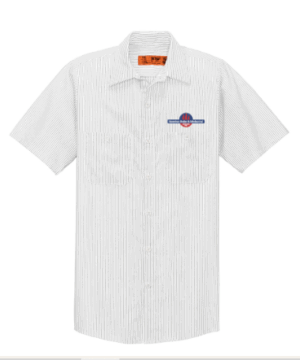 Red Kap Short Sleeve Striped Industrial Work Shirt - CS20 - American Boiler