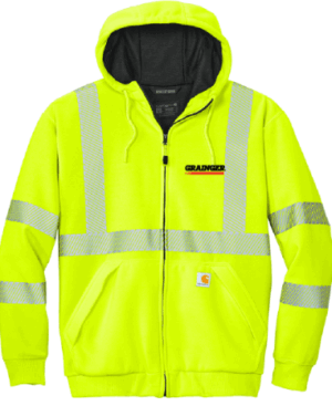 Carhartt ANSI 107 Class 3 Lined Full-Zip Sweatshirt - CT104988 -Grainger