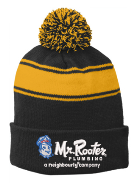 Sport-Tek Stripe Pom Pom Beanie - STC28 - Mr Rooter