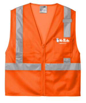 CornerStone ANSI 107 Class 2 Mesh Zippered Vest - CSV102 - Mr Rooter