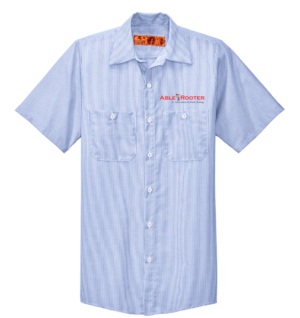 Red Kap Short Sleeve Striped Industrial Work Shirt - CS20 - Able Rooter