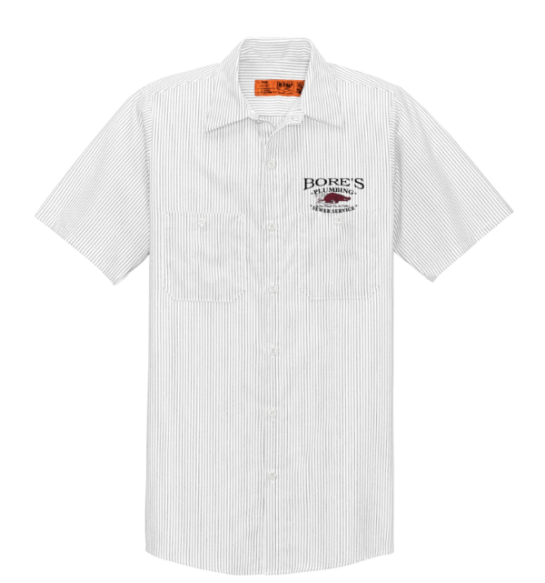 Red Kap Short Sleeve Striped Industrial Work Shirt - CS20 - Bores Plumbing