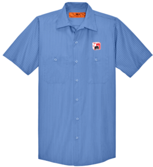 Red Kap Short Sleeve Striped Industrial Work Shirt - CS20 - Miniature Market