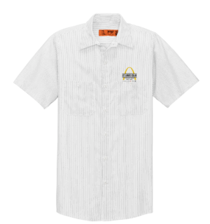 Red Kap Short Sleeve Striped Industrial Work Shirt - CS20 - STL CDJR