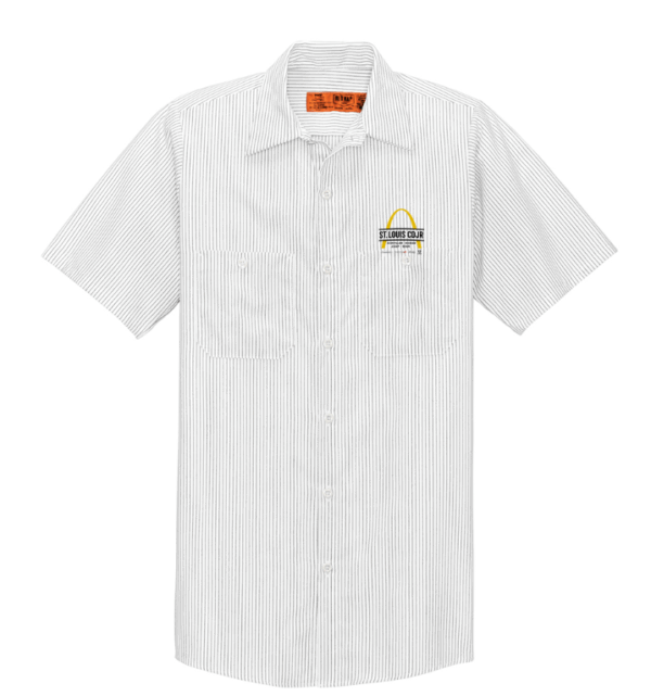 Red Kap Short Sleeve Striped Industrial Work Shirt - CS20 - STL CDJR