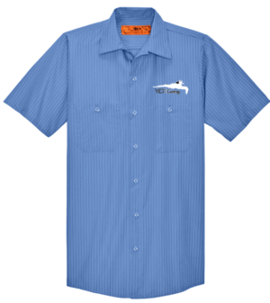 Red Kap Short Sleeve Striped Industrial Work Shirt - CS20 - Yeti Gaming