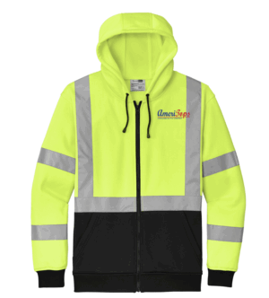 CornerStone A107 Class 3 Heavy-Duty Fleece Full-Zip Hoodie - CSF300 - Ameritops