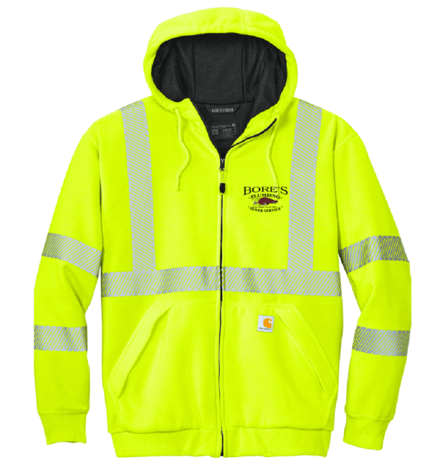 Carhartt ANSI 107 Class 3 Lined Full-Zip Sweatshirt - CT104988 - Bores Plumbing