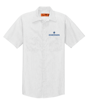 Red Kap Short Sleeve Striped Industrial Work Shirt - CS20 - Emerson