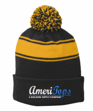 Sport-Tek Stripe Pom Pom Beanie - STC28 - Ameritops