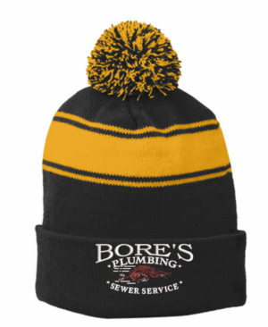 Sport-Tek Stripe Pom Pom Beanie - STC28 - Bores Plumbing