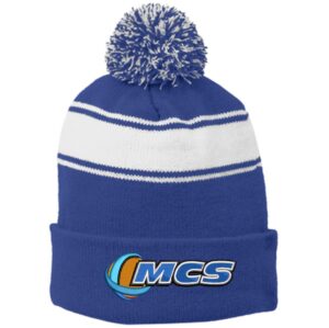 Sport-Tek Stripe Pom Pom Beanie - STC28 - Mechanical Climate Solutions