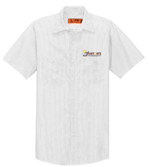 Red Kap Short Sleeve Striped Industrial Work Shirt - CS20 - Antons Plumbing
