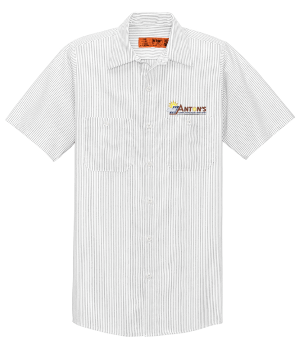 Red Kap Short Sleeve Striped Industrial Work Shirt - CS20 - Antons Plumbing