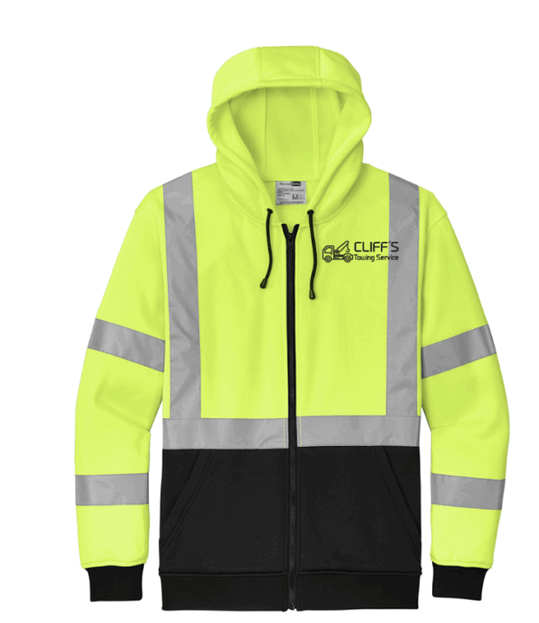 CornerStone A107 Class 3 Heavy-Duty Fleece Full-Zip Hoodie - CSF300 - Cliffs Towing Services