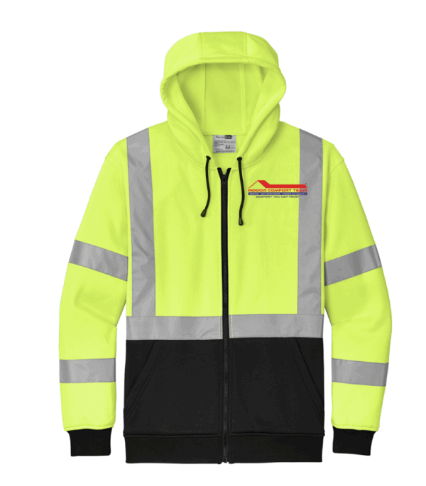 CornerStone A107 Class 3 Heavy-Duty Fleece Full-Zip Hoodie - CSF300 - Indoor Comfort Team