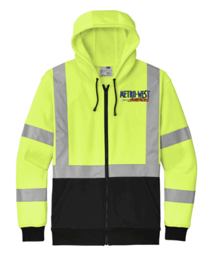 CornerStone A107 Class 3 Heavy-Duty Fleece Full-Zip Hoodie - CSF300 - Metro-West Service