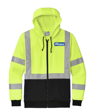 CornerStone A107 Class 3 Heavy-Duty Fleece Full-Zip Hoodie - CSF300 - Rhymes