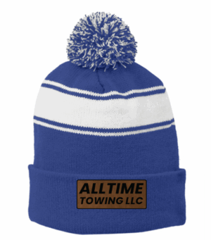 Sport-Tek Stripe Pom Pom Beanie - STC28 - AllTimesTowing