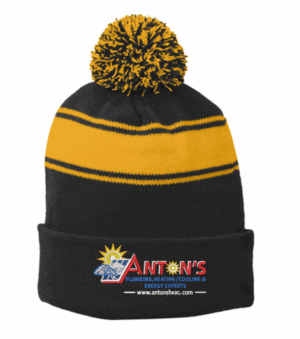 Sport-Tek Stripe Pom Pom Beanie - STC28 - Antons Plumbing