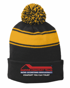 Sport-Tek Stripe Pom Pom Beanie - STC28 - Indoor Comfort Team