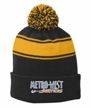 Sport-Tek Stripe Pom Pom Beanie - STC28 - Metro-West Service