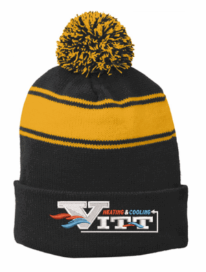 Sport-Tek Stripe Pom Pom Beanie - STC28 - VITT