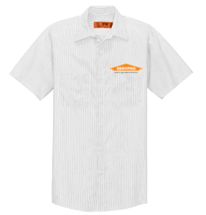 Red Kap Short Sleeve Striped Industrial Work Shirt - CS20 - Servpro