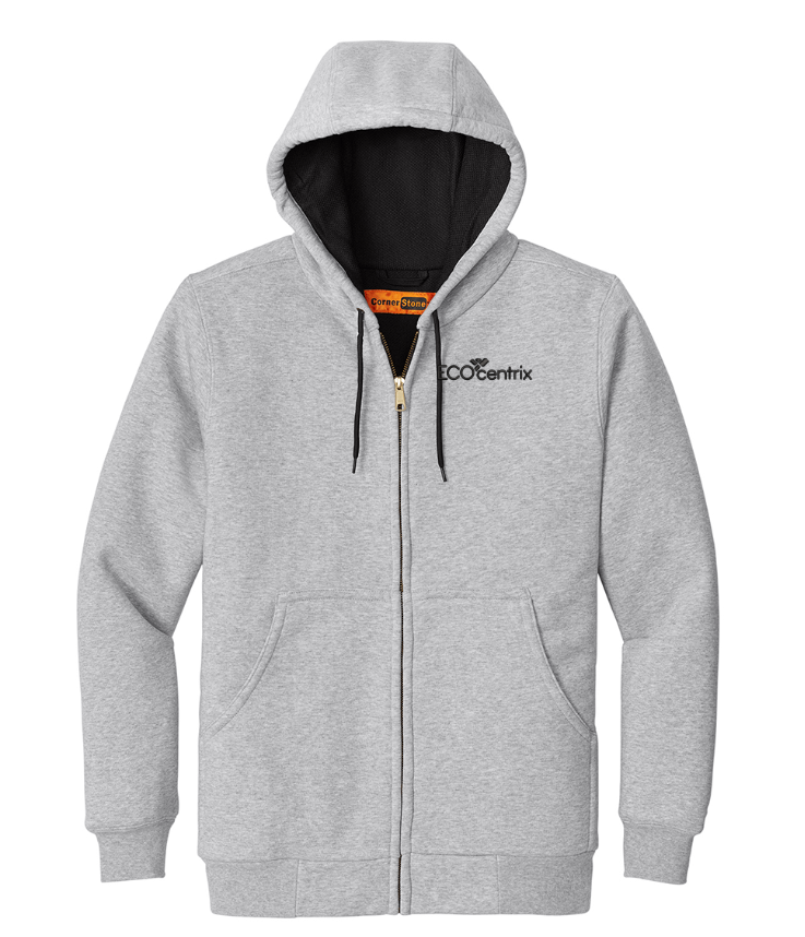 CornerStone - Heavyweight Full-Zip Hooded Sweatshirt with Thermal Lining - CS620 - ECOcentrix