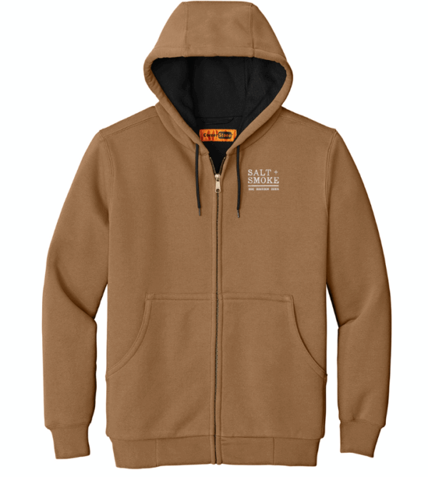 CornerStone - Heavyweight Full-Zip Hooded Sweatshirt with Thermal Lining - CS620 - Salt+Smoke