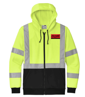 CornerStone A107 Class 3 Heavy-Duty Fleece Full-Zip Hoodie - CSF300 - HollyBerry