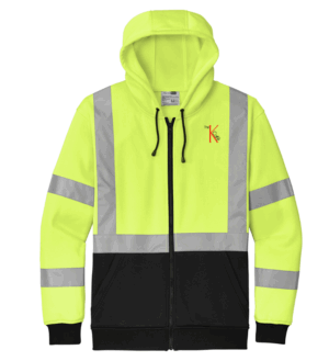 CornerStone A107 Class 3 Heavy-Duty Fleece Full-Zip Hoodie - CSF300 - K Cafe (Kenricks)