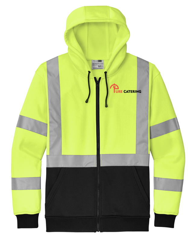 CornerStone A107 Class 3 Heavy-Duty Fleece Full-Zip Hoodie - CSF300 - Pure Catering