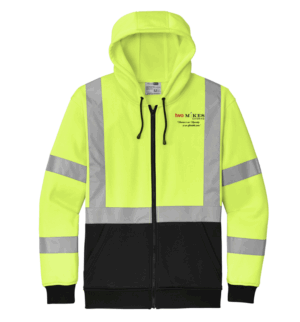 CornerStone A107 Class 3 Heavy-Duty Fleece Full-Zip Hoodie - CSF300 - Two Mikes Catering