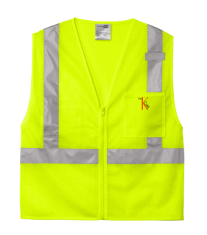 CornerStone ANSI 107 Class 2 Mesh Zippered Vest - CSV102 - K Cafe (Kenricks)