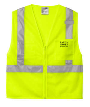CornerStone ANSI 107 Class 2 Mesh Zippered Vest - CSV102 - Salt+Smoke