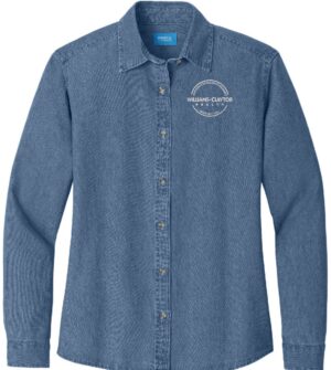 Port & Company Women's Long Sleeve Denim Shirt LSP10 Williams Claytor