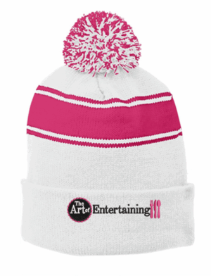 Sport-Tek Stripe Pom Pom Beanie - STC28 - Art of Entertaining