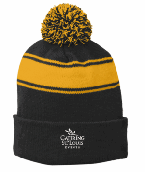 Sport-Tek Stripe Pom Pom Beanie - STC28 - Catering St. Louis
