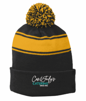 Sport-Tek Stripe Pom Pom Beanie - STC28 - Ces and Judy's Catering