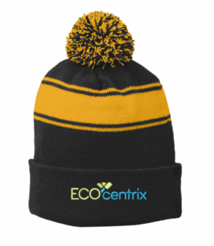 Sport-Tek Stripe Pom Pom Beanie - STC28 - ECOcentrix