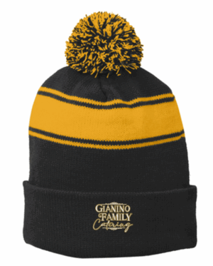 Sport-Tek Stripe Pom Pom Beanie - STC28 - Gianino Family Catering