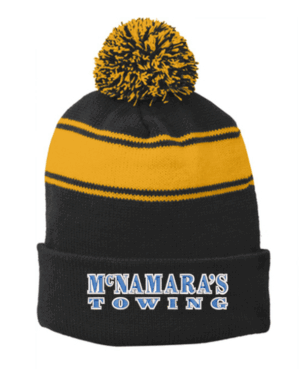 Sport-Tek Stripe Pom Pom Beanie - STC28 - McNamara Towing