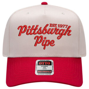 OTTO CAP 5 Panel Mid Profile - Red/Nat - Pittsburgh Pipe